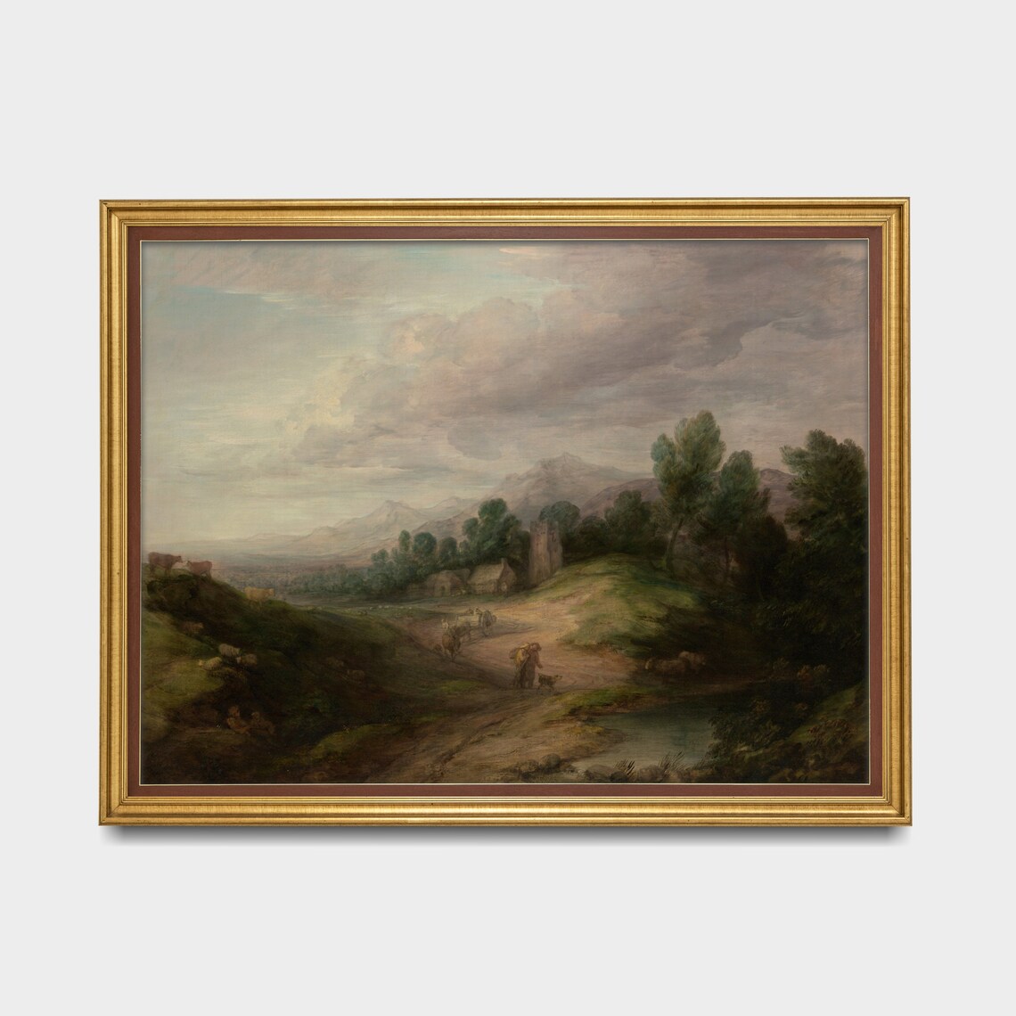 Vintage Wooded Landscape, Rustic Country Art Print - Image 3