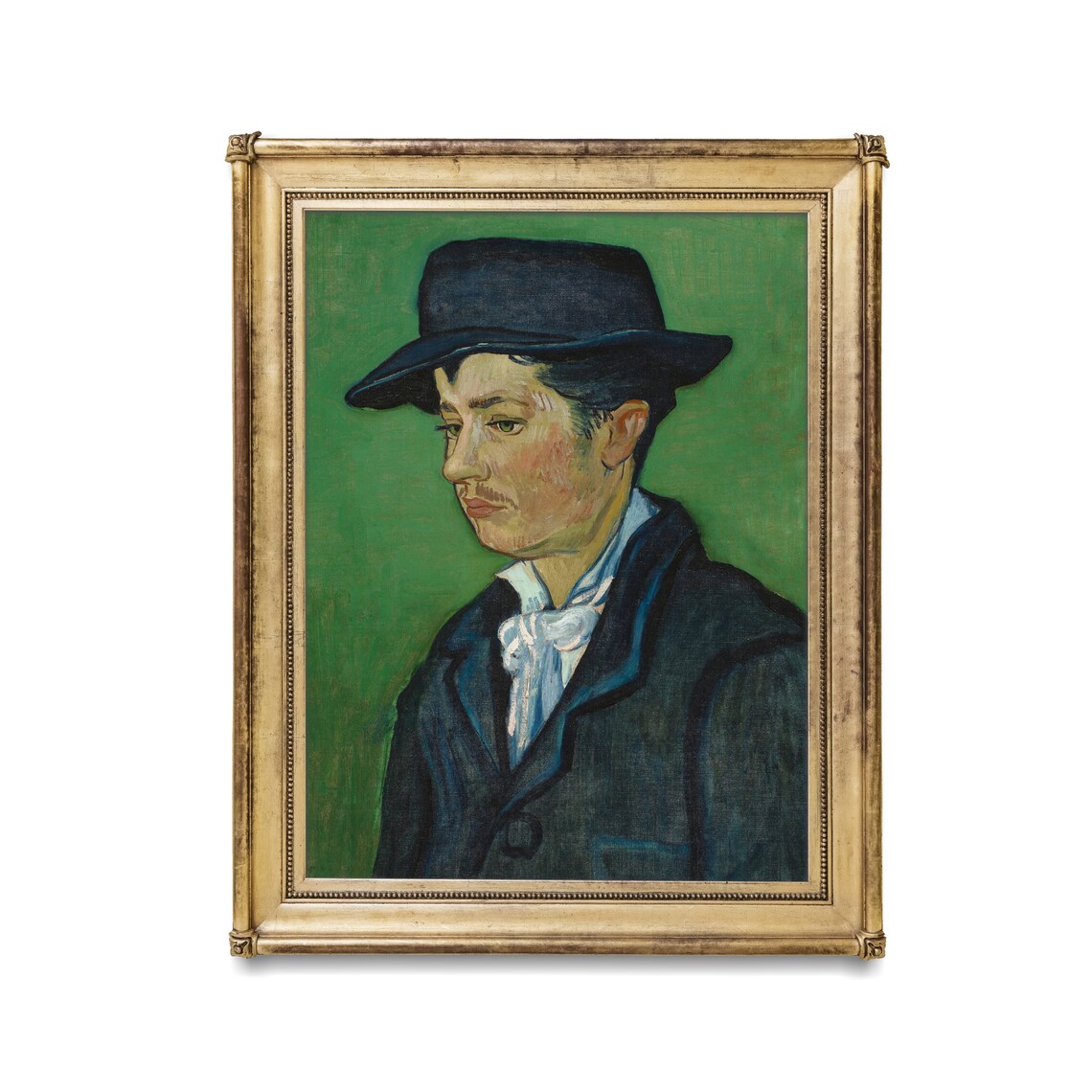 Van Gogh Portrait of Armand Roulin Dark Hat Green Vintage Poster - Image 2