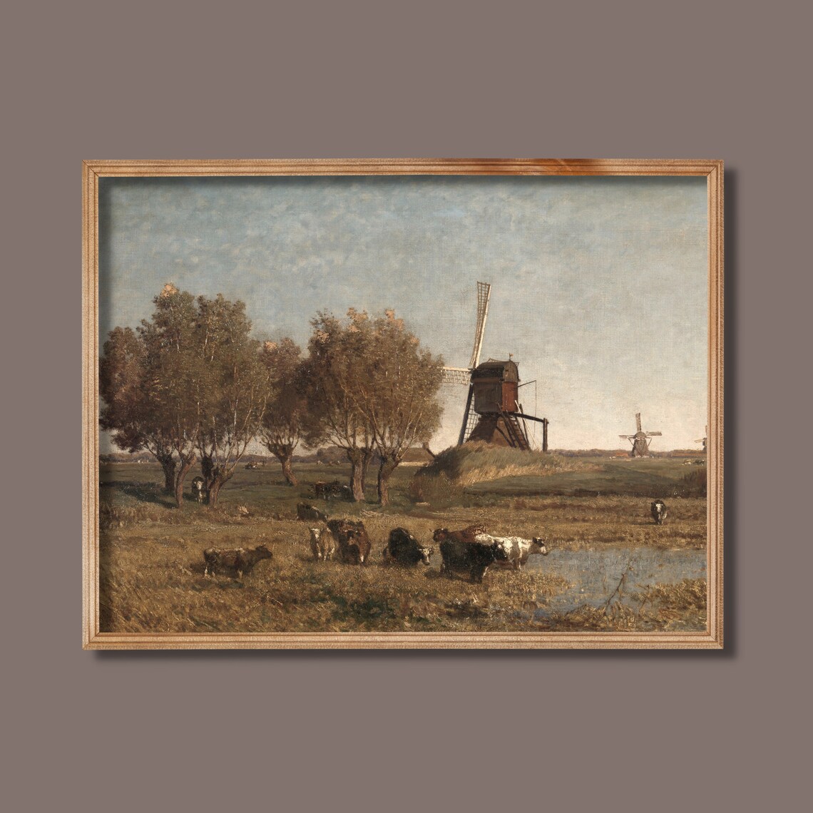 Landscape Painting Antique Farmhouse Art Print - Image 2