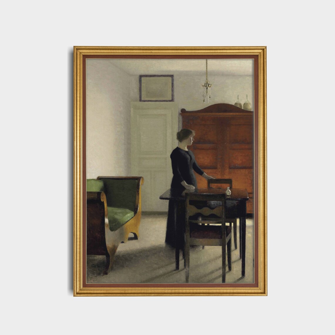 Vintage Woman Portrait, Danish Rustic Wall Art Print - Image 3