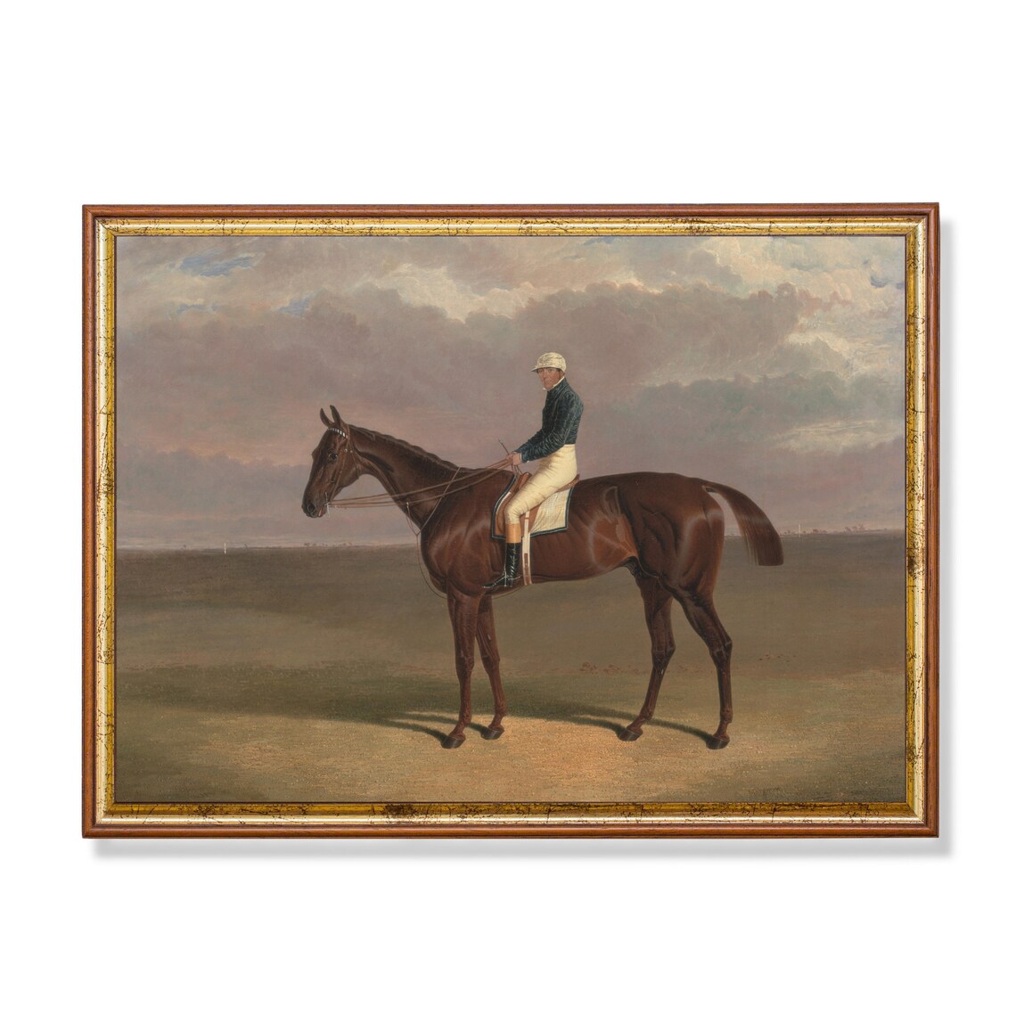Vintage Horse Painting, Antique Equestrian Farmhouse Print
