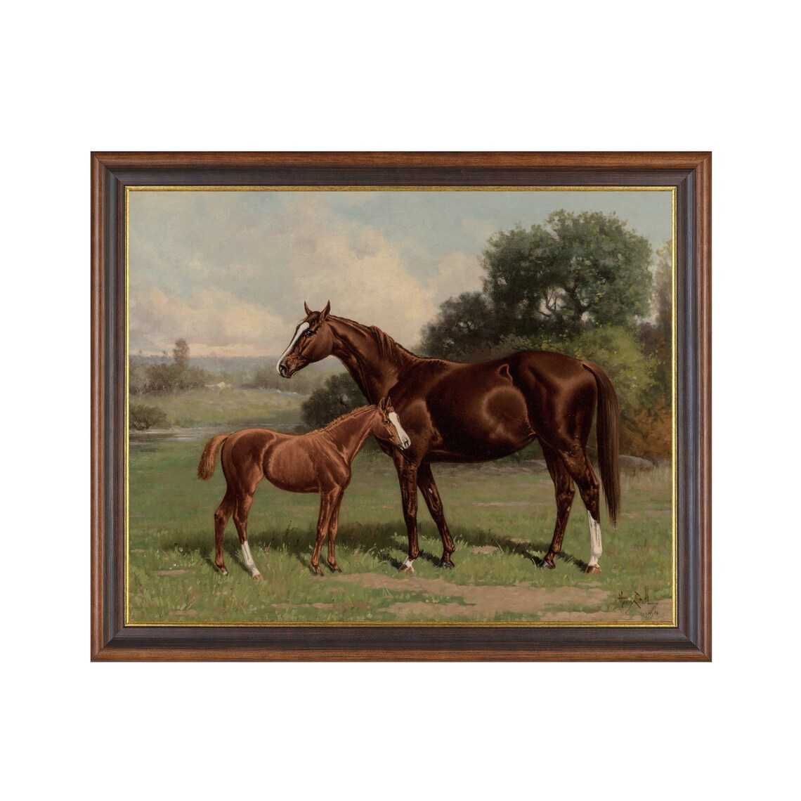 Vintage Horses Art Print, Rustic Farmhouse Decor
