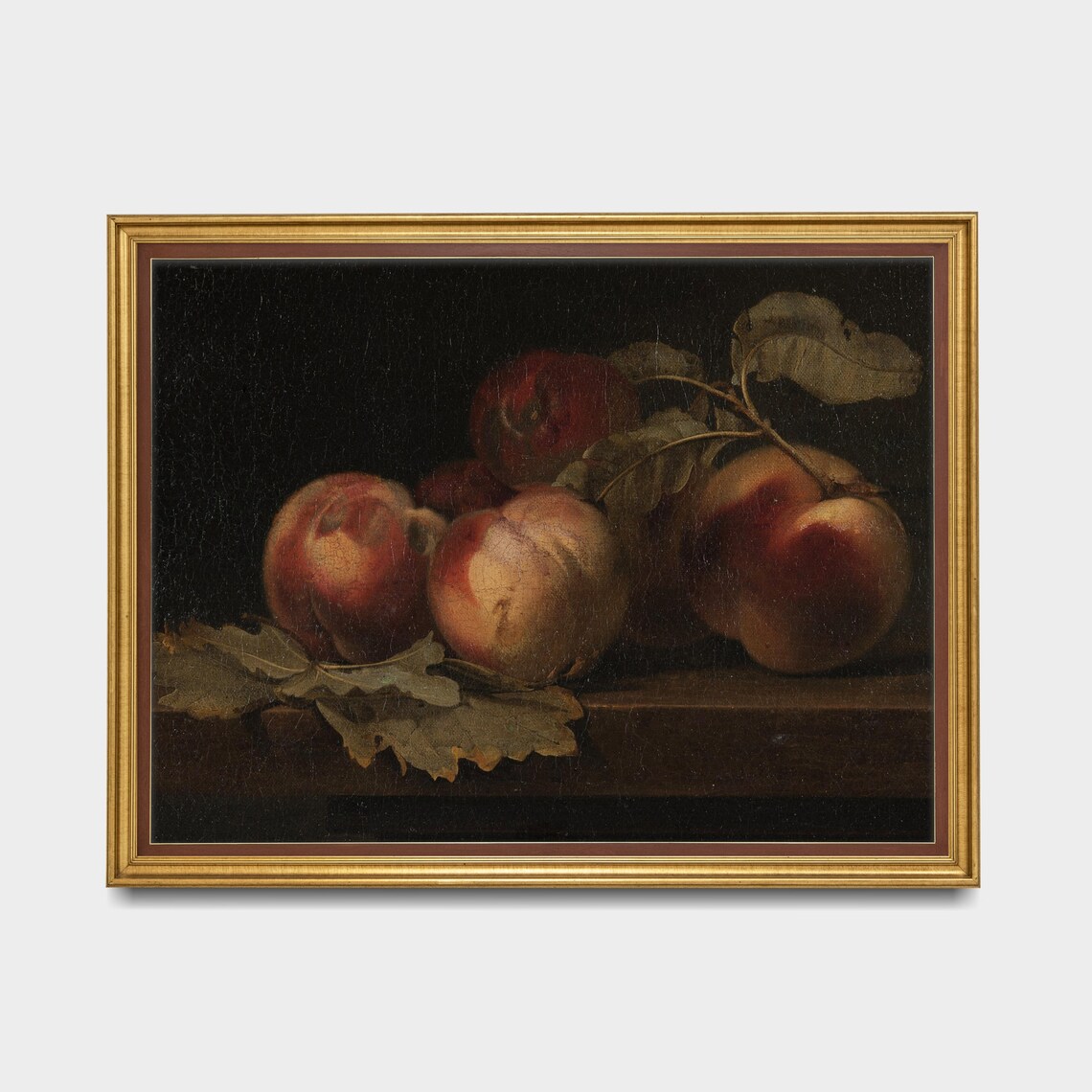 Still Life With Peaches, Vintage Rustic Art Print - Image 3
