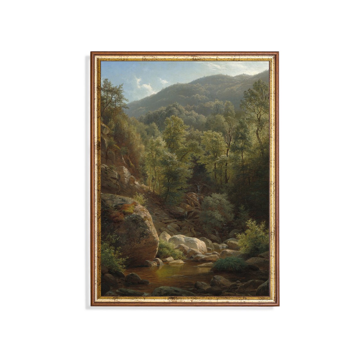 Vintage Country Landscape, Farmhouse Wall Art Print