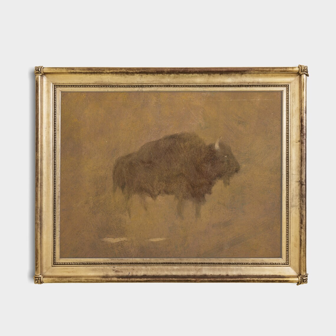 Vintage Buffalo Painting, Rustic Farmhouse Art Print - Image 2