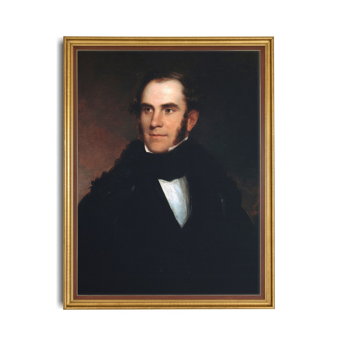 Dignified Victorian Gentleman in a Black Coat Formal Portrait Poster - Image 2