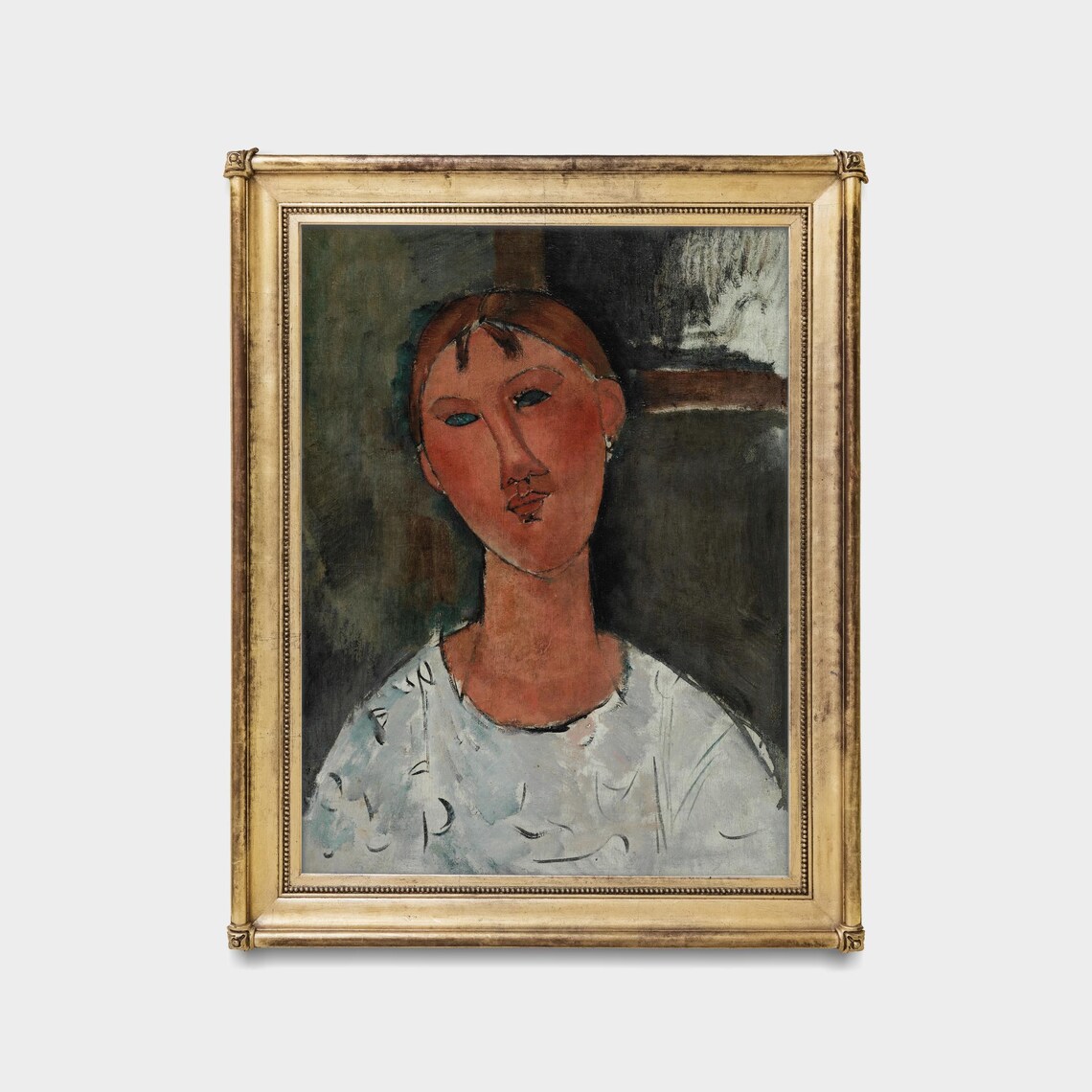 Modigliani Style Portrait Of A Woman In White Vintage Poster - Image 5