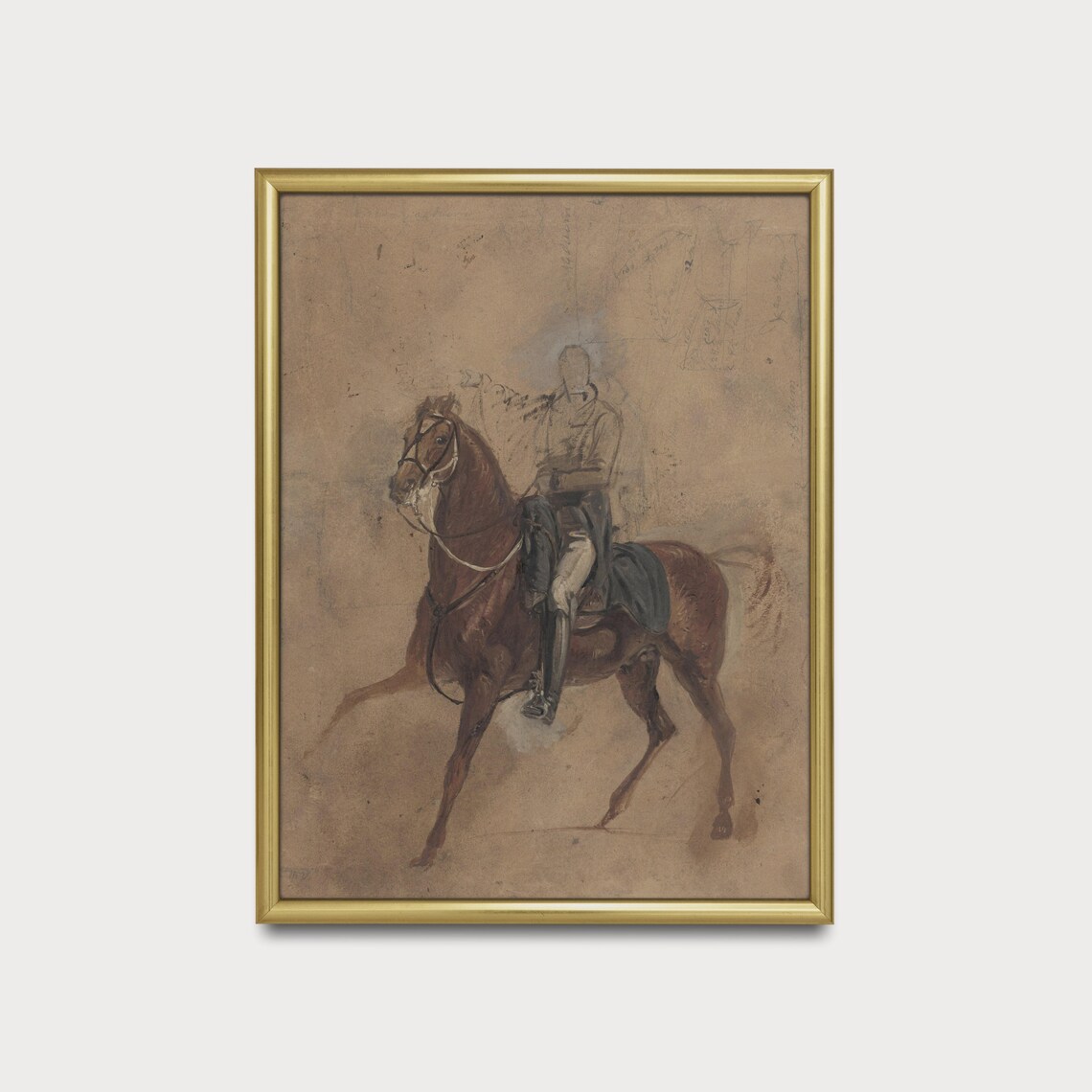 Vintage Horse Study, Rustic Equestrian Art Print - Image 5