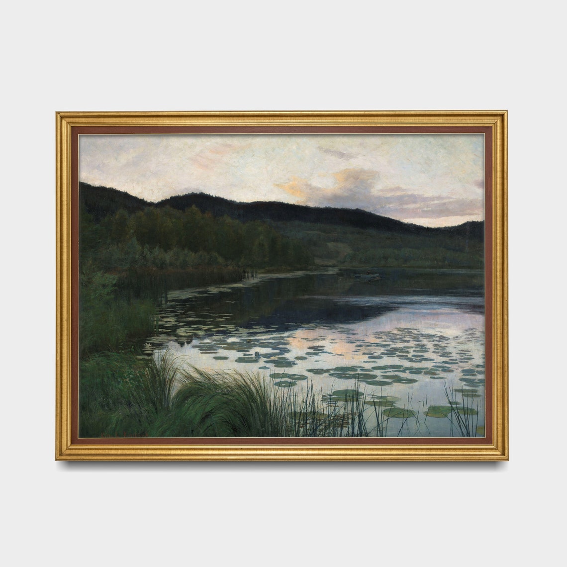 Landscape Painting Vintage Riverscape Print Moody Rustic Wall Decor Wall Art Nature Mountain Artwork - Image 4
