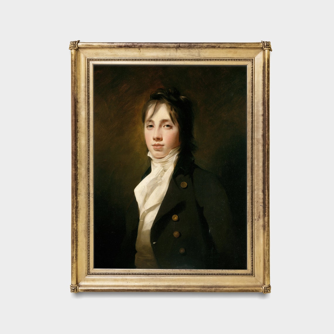 Young Gentleman With White Cravat Dark Romantic Portrait Poster - Image 4