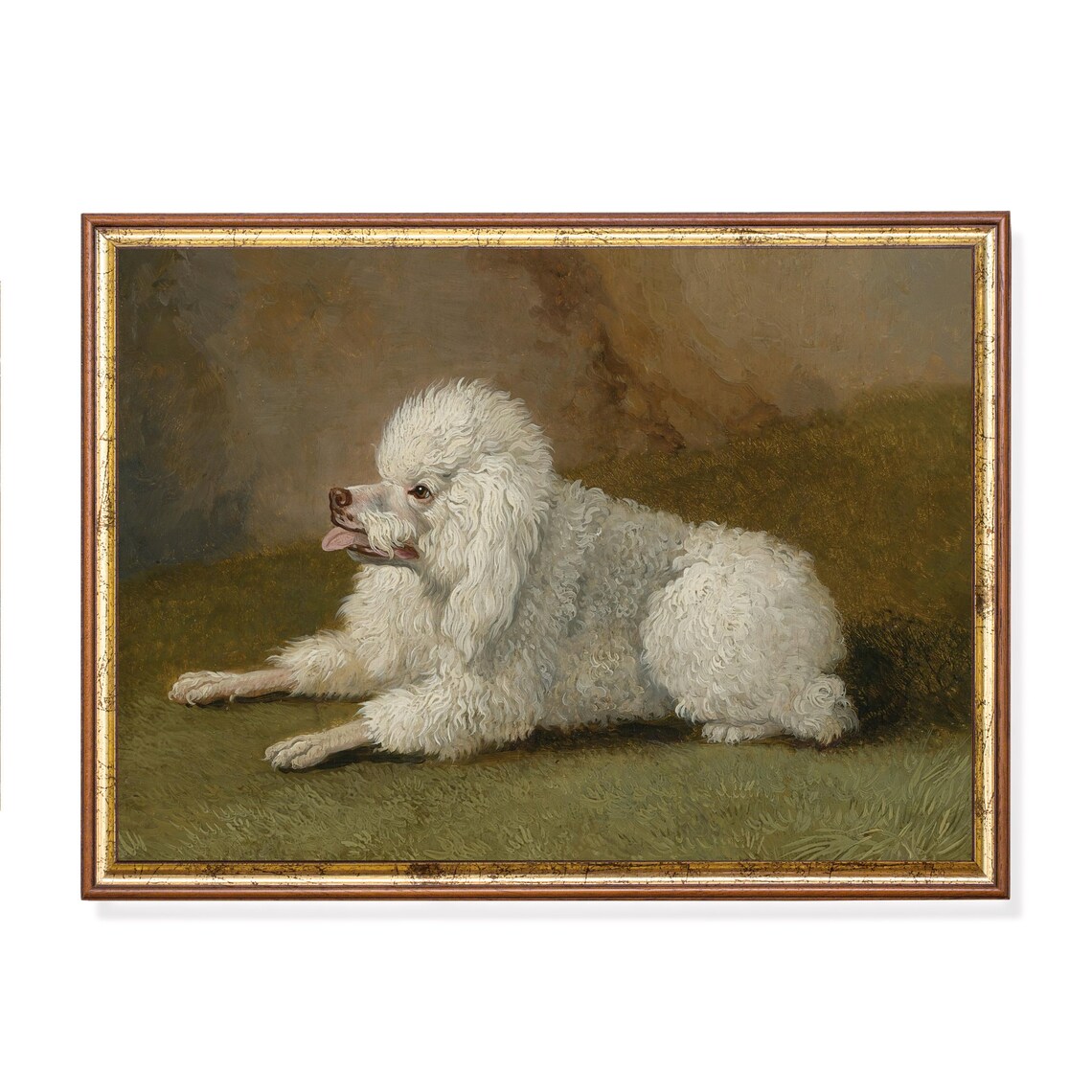 Vintage Dog Painting Antique Animal Print, Farmhouse Decor