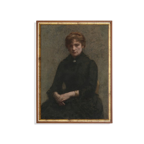 Mailed Print Vintage Portrait Painting Antique Woman Portrait Print And Ship Moody Rustic Print 18th Century Fine Art