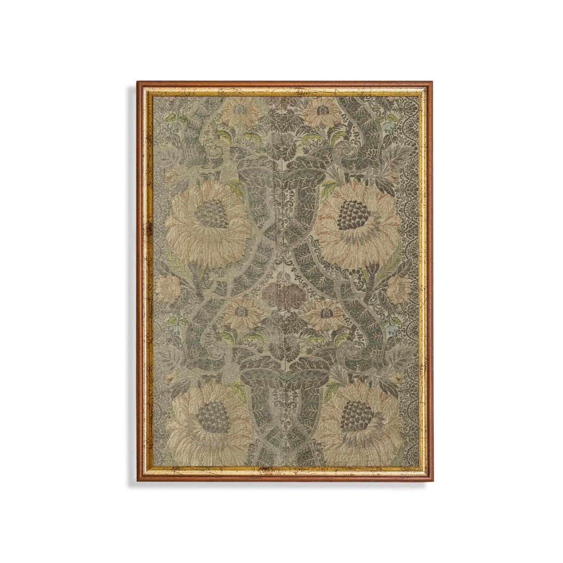 Sunflower Tapestry Floral Pattern Vintage Decorative Textile Poster