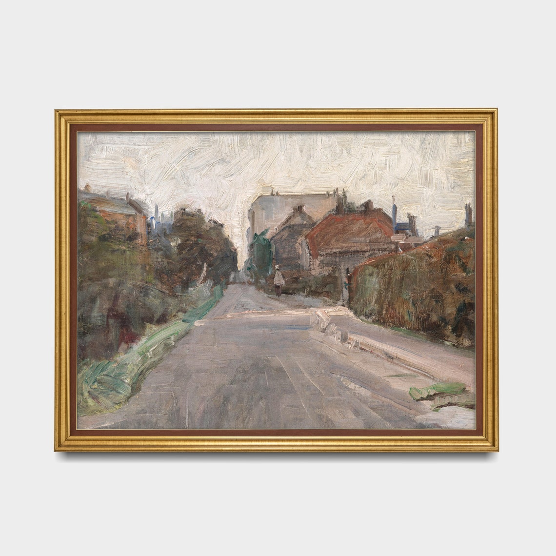 Impressionist Village Road With Cottages Landscape Painting Poster - Image 4
