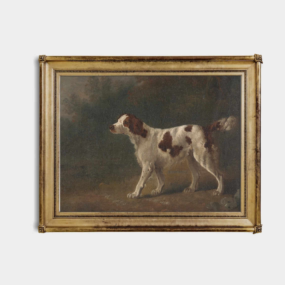 Mailed Print Vintage Dog Painting, Rustic Farmhouse Decor - Image 2