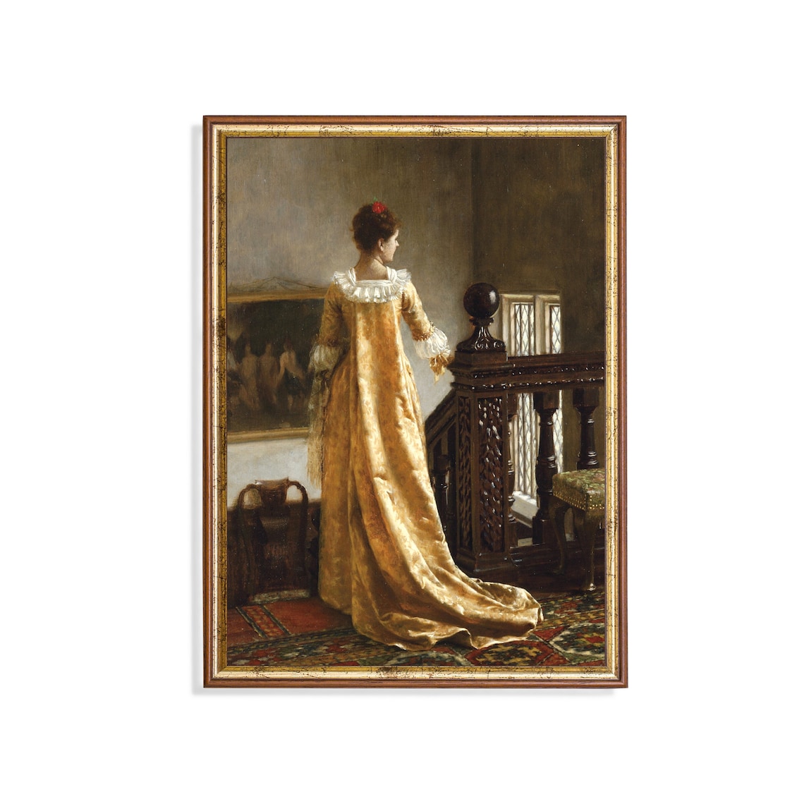 Victorian Lady Vintage Portrait Oil Painting Print