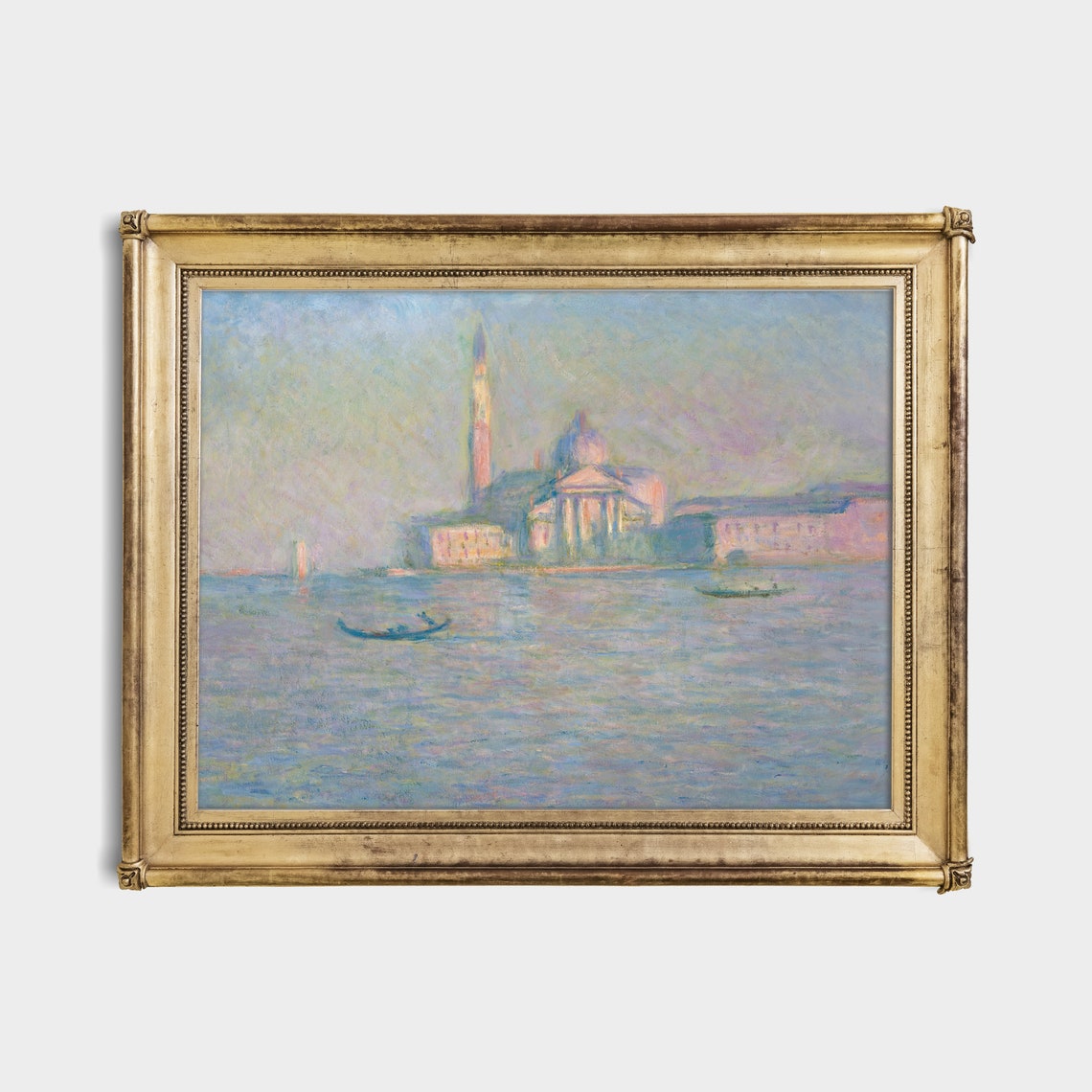 Print And Ship Vintage Landscape Painting Antique Nature Print Mailed Art Italian Landscape Church Of San Giorgio Maggiore Venice - Image 4