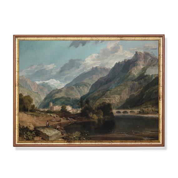 Printed And Shipped Landscape Painting Vintage Wall Art Antique Country Decor Moody Rustic Print Nature Scenery Artwork Fine Art