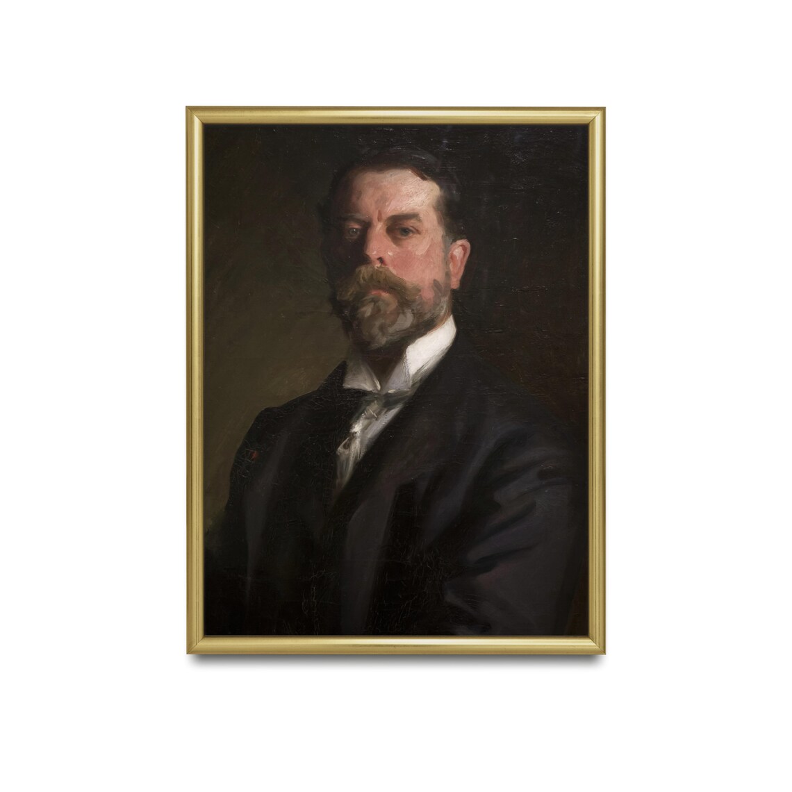 Portrait of a Bearded Gentleman in a Dark Suit Vintage Oil Poster - Image 2