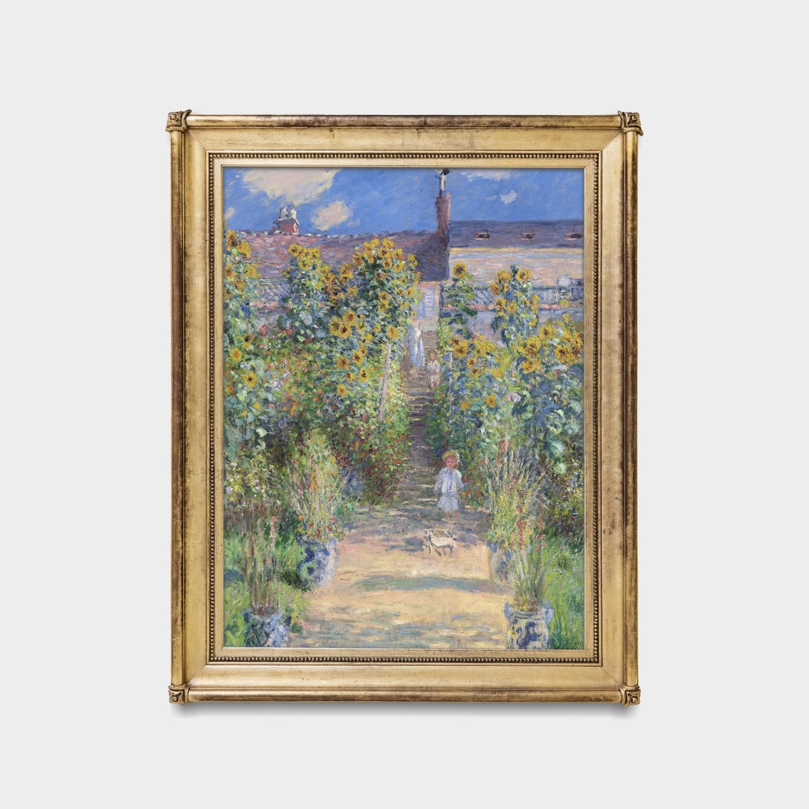 Monet Sunflower Garden at Vetheuil Vintage Impressionist Poster - Image 5