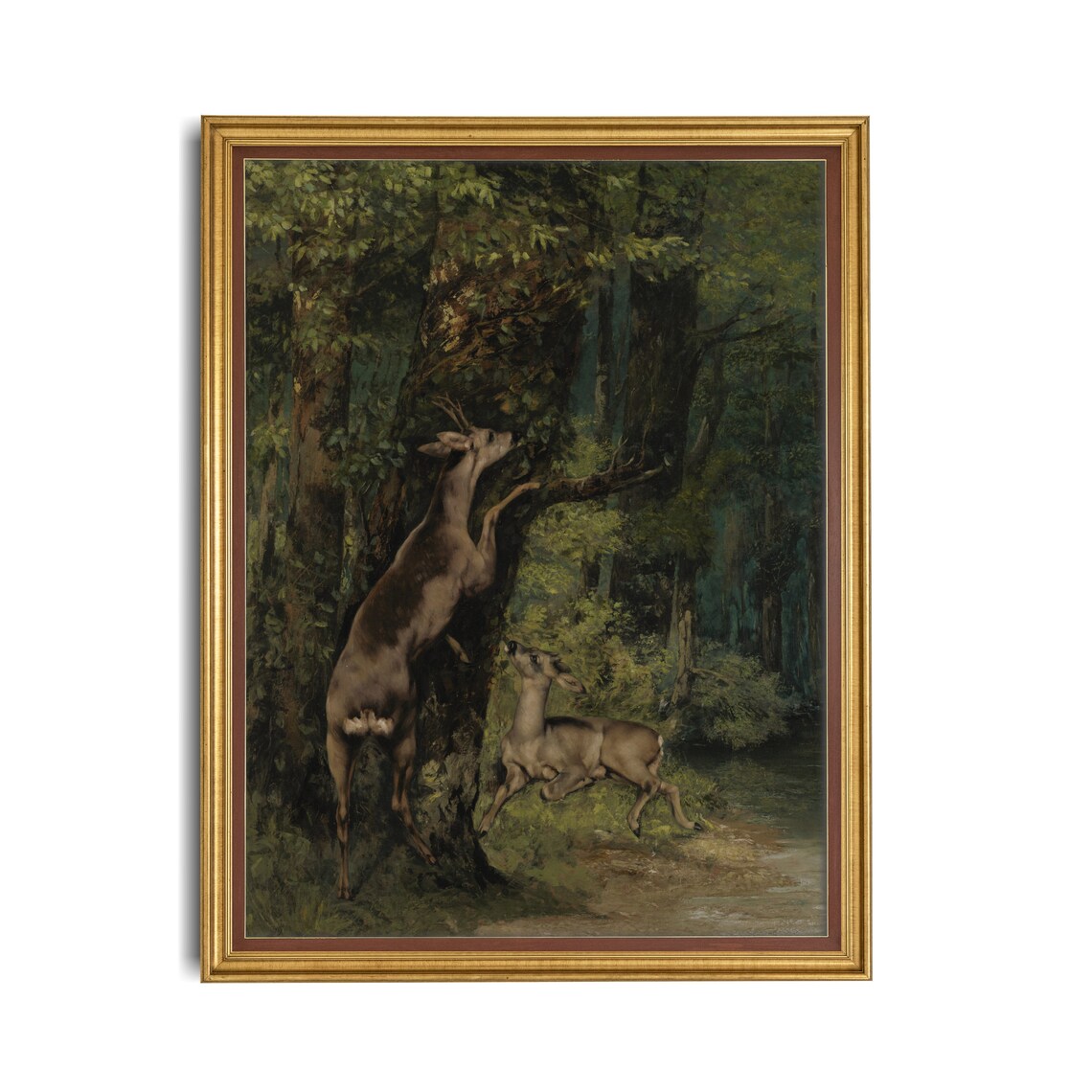 Deer In The Forest Vintage Rustic Farmhouse Art Print - Image 2