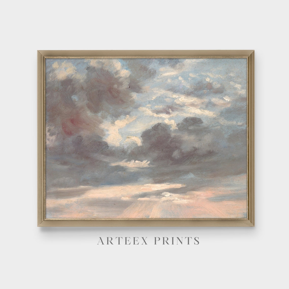 Dramatic Billowing Clouds with Sunlight Cloud Study Wall Art - Image 3