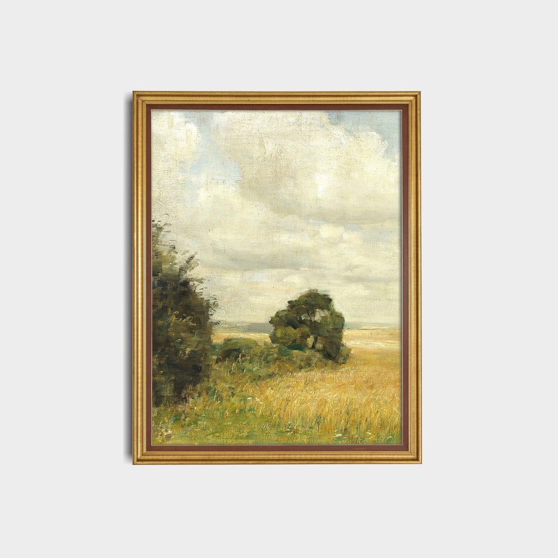 Vintage Landscape Painting Country Landscape Wall Art Farmhouse Decor Oil Painting Fine Art Print - Image 3