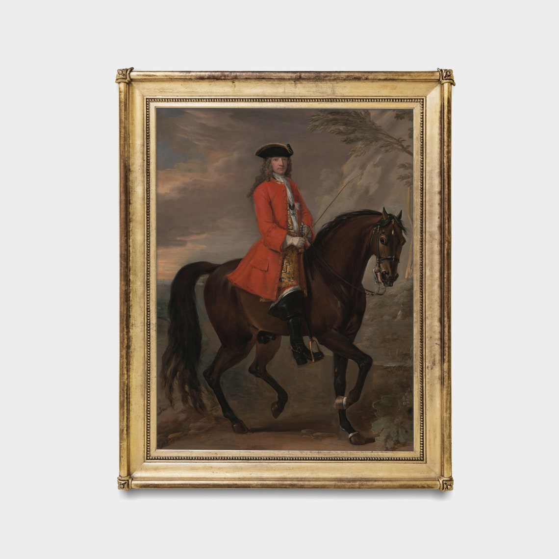 Gentleman in a Red Coat on a Bay Horse Equestrian Portrait Poster - Image 4