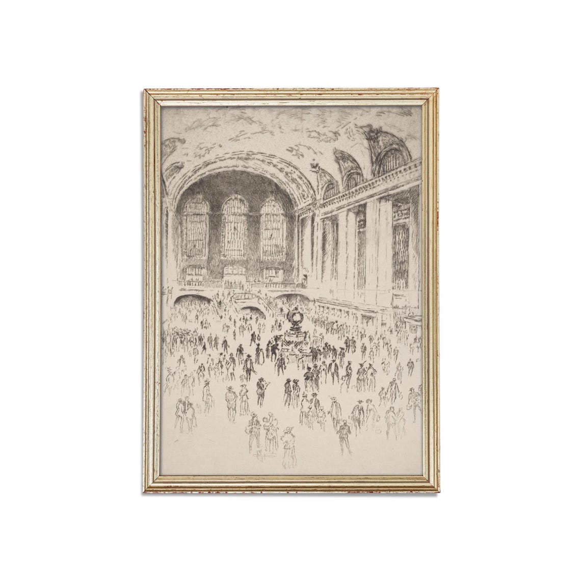 Grand Central Terminal Main Concourse Crowded Ink Sketch Poster - Image 3
