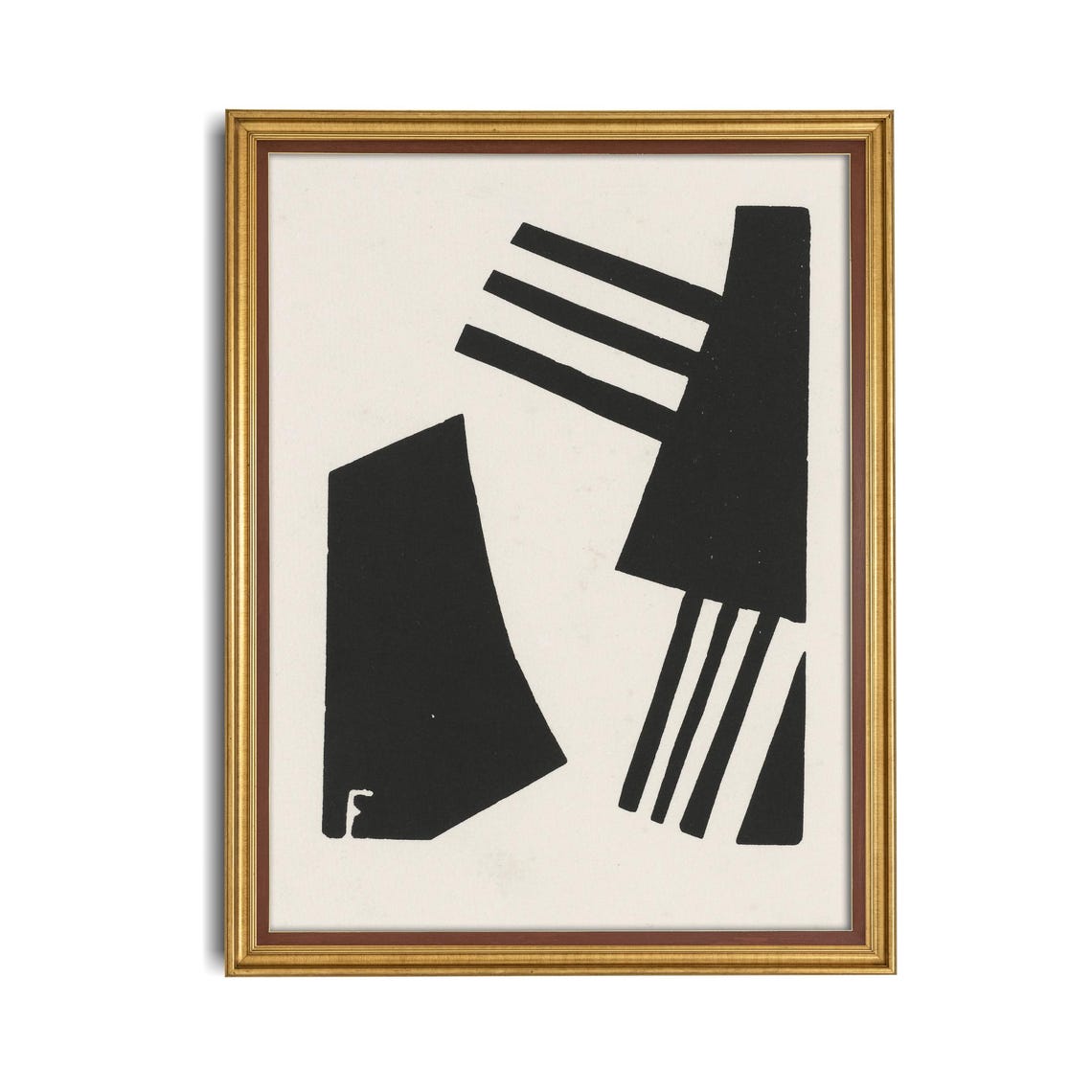 Minimalist Black Geometric Abstract on White Modern Wall Art - Image 4