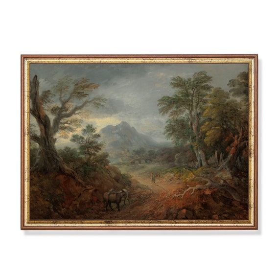 Printed And Shipped Vintage Landscape Painting Wooded Landscape Country Scenery Moody Rustic Nature Art Physical Prints