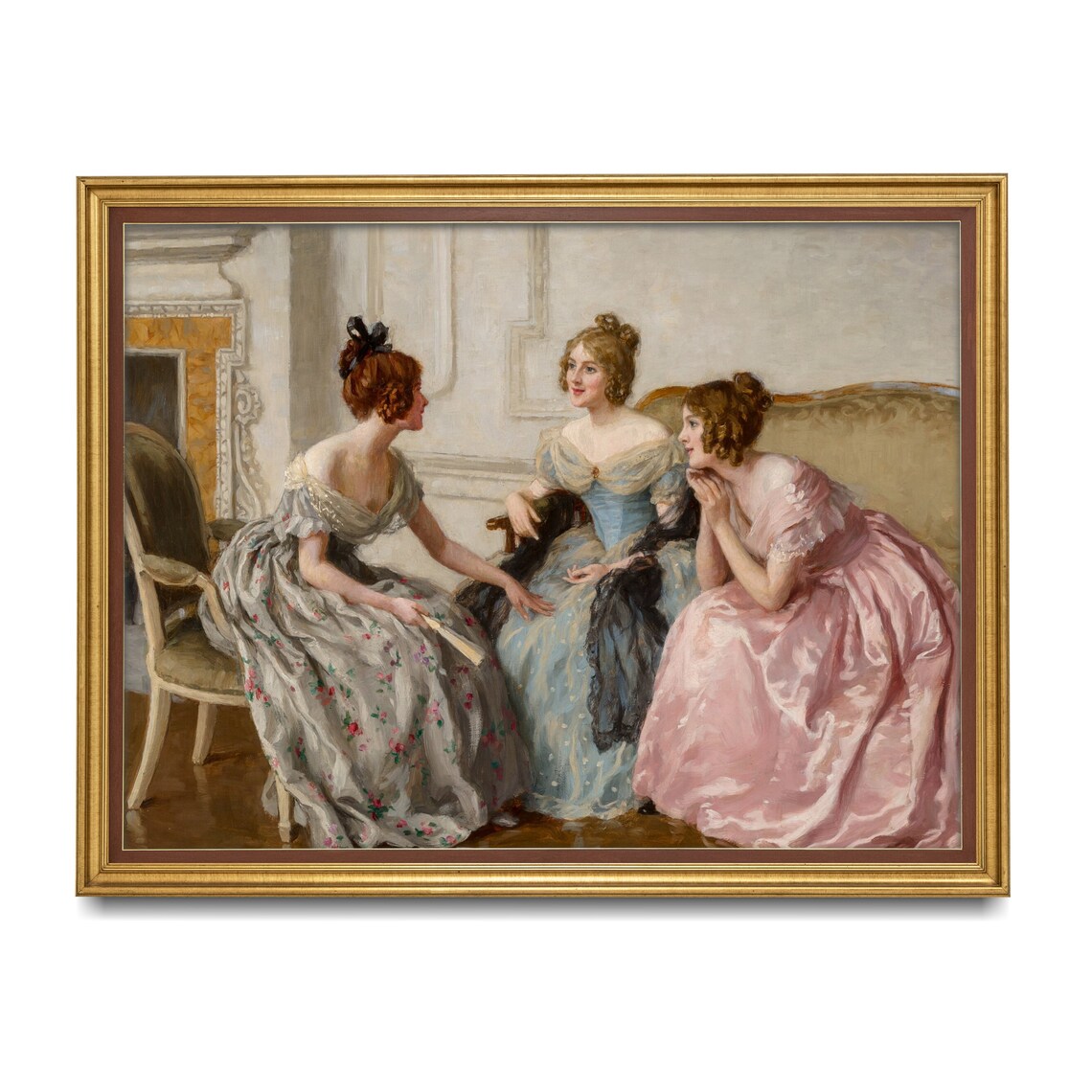 Printed And Shipped Vintage Portrait Painting Antique Women Portrait Rustic Oil Painting Print 19th Century Art Mailed Print - Image 3