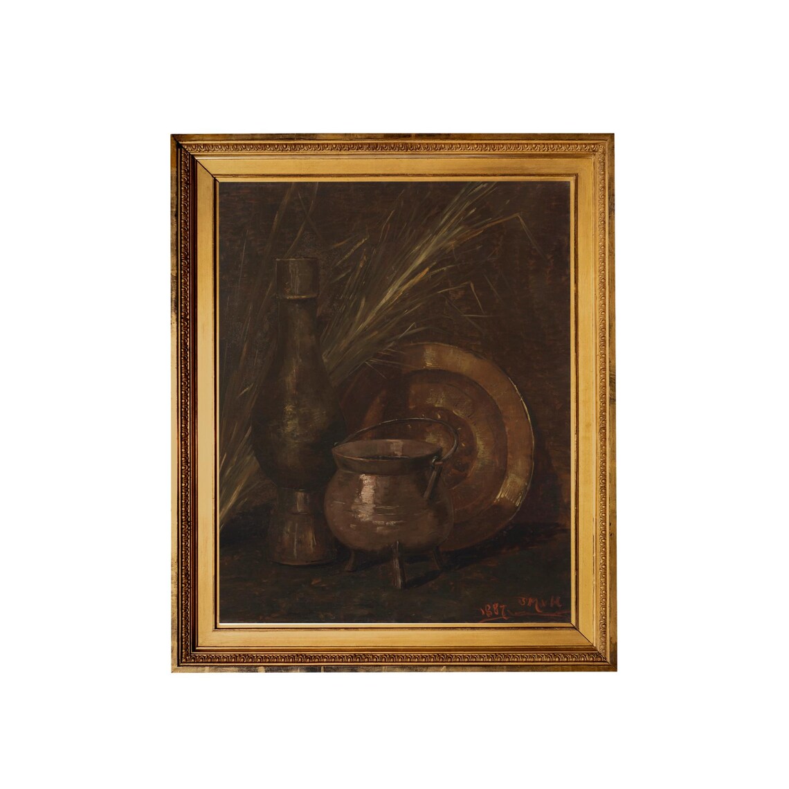 Dark Moody Still Life with Bronze Pot and Copper Vessel Poster - Image 3