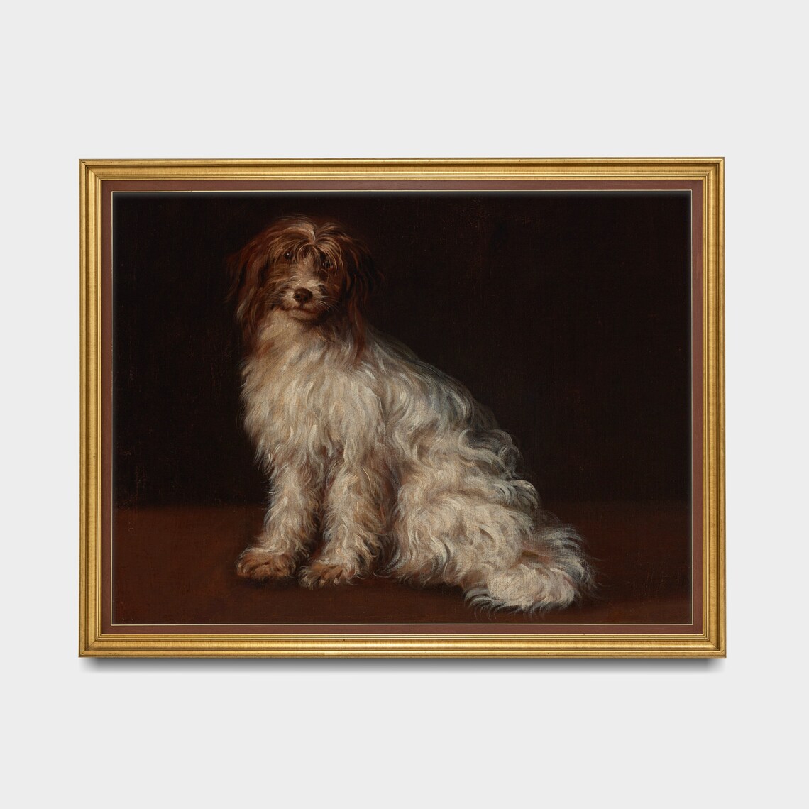 Vintage Terrier Portrait Art Print, Rustic Pet - Image 3