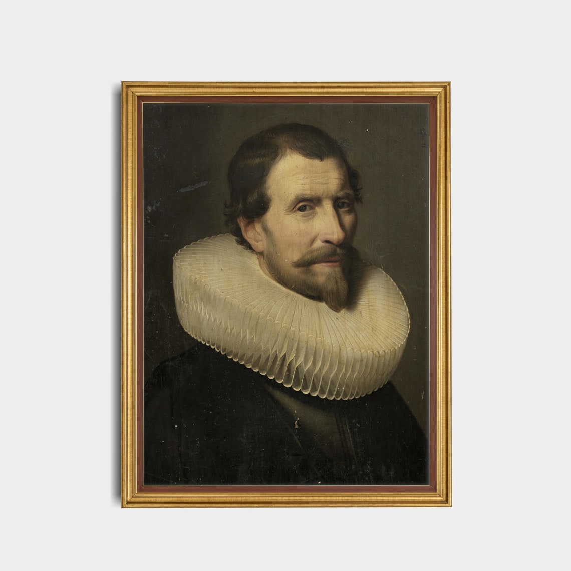 Gentleman in White Ruff Collar Dutch Style Antique Portrait Art Poster - Image 5