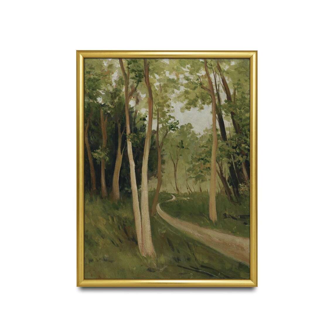 Mailed Print Vintage Landscape Tree Forest Painting Antique Art Print Vertical Wall Art Farmhouse Wall Decor Physical Prints - Image 2