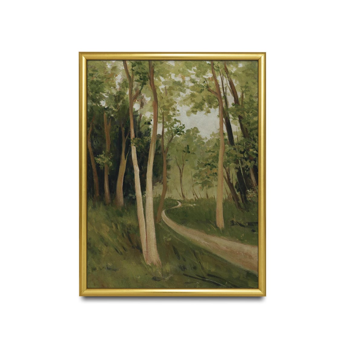 Winding Path Through A Green Forest Vintage Landscape Poster - Image 2