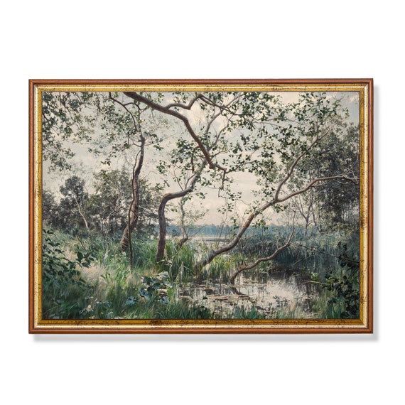 Vintage Landscape Painting Antique Country Poster