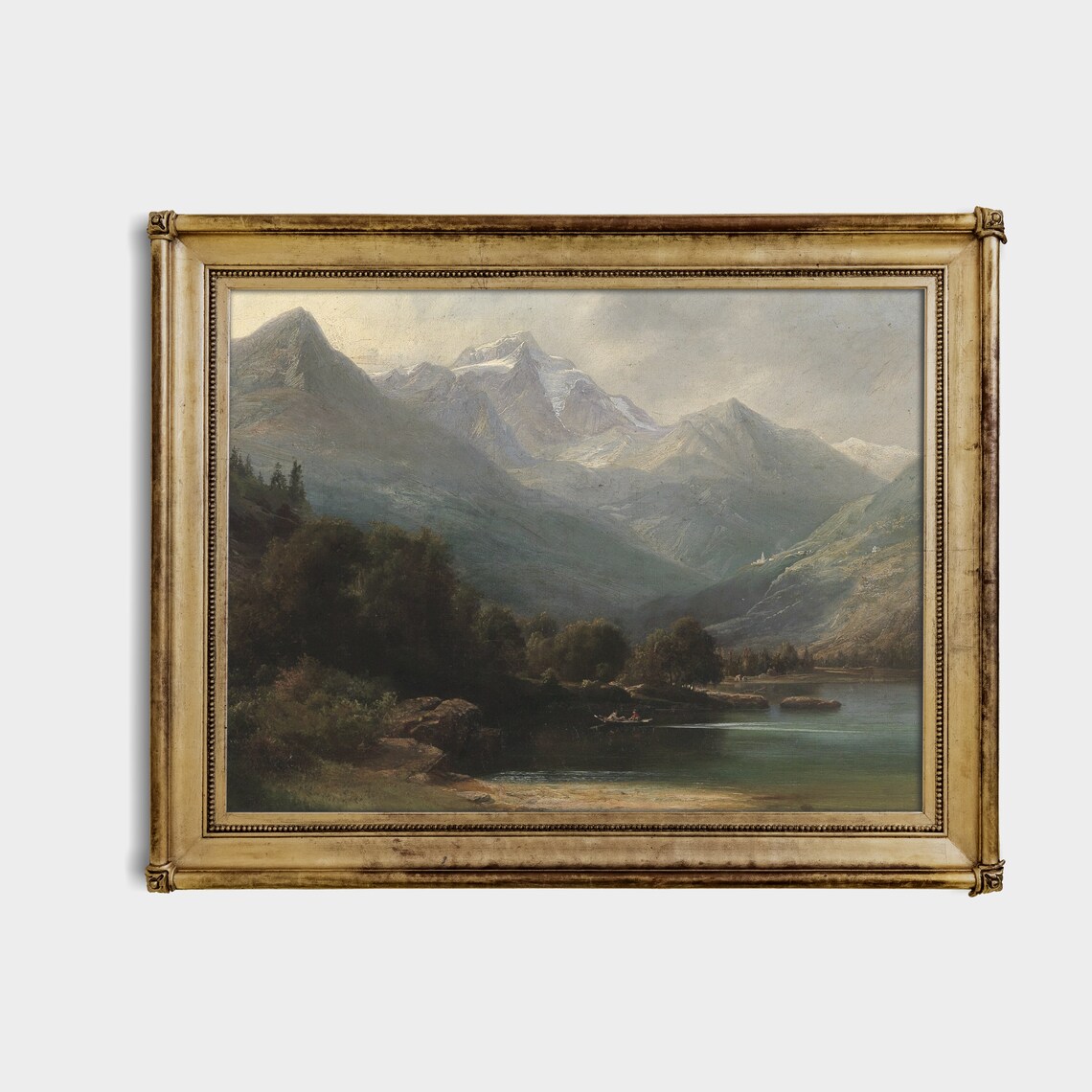 Vintage Mountain Landscape, Farmhouse Art Print - Image 3