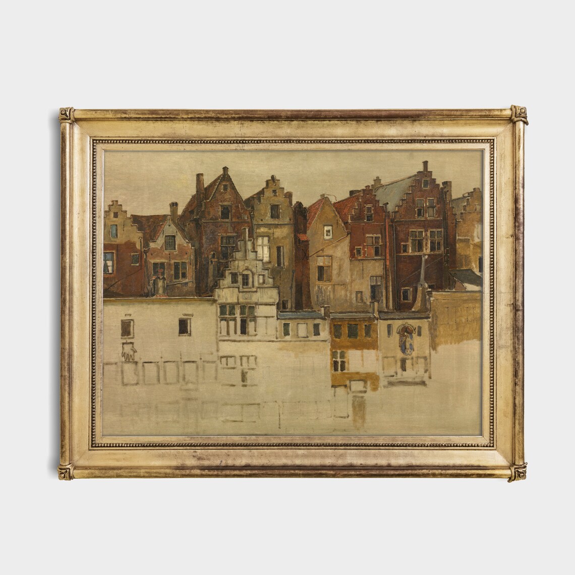 Old Dutch Canal Houses Antique European Architecture Painting Poster - Image 4