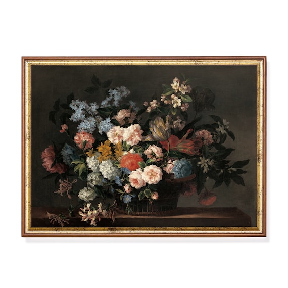 Still Life With Flowers Antique Floral Art Print