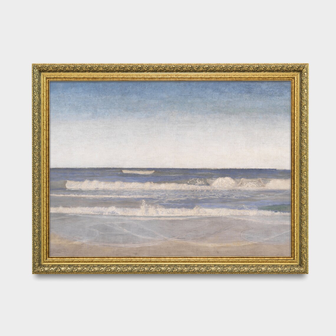 Minimalist Tonalist Seascape of Gentle Waves on a Calm Shore Poster - Image 3