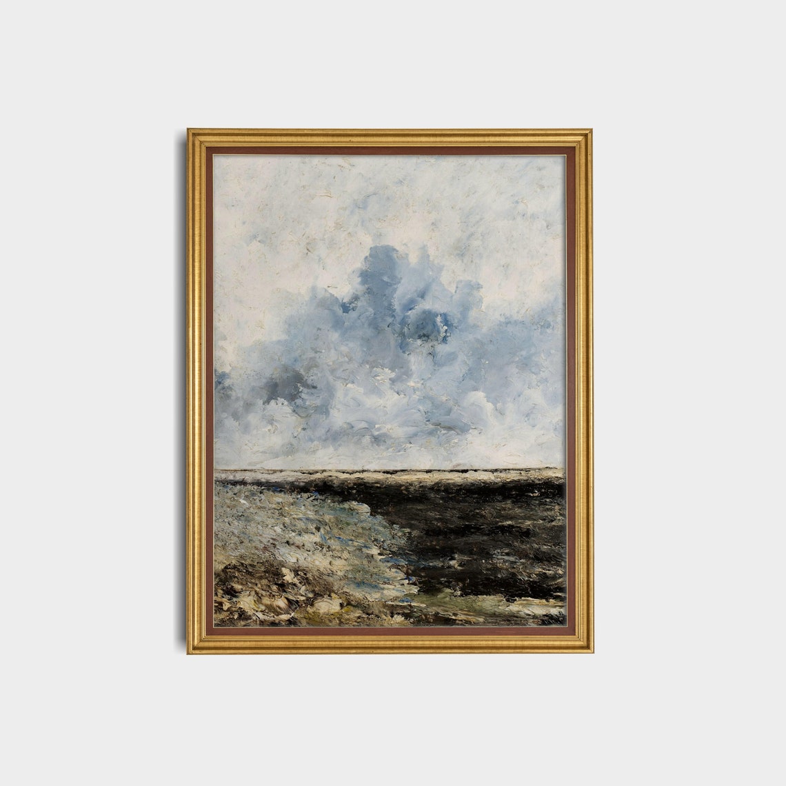 Storm Cloud Over a Dark Sea Moody Vintage Cloud Study Poster - Image 3