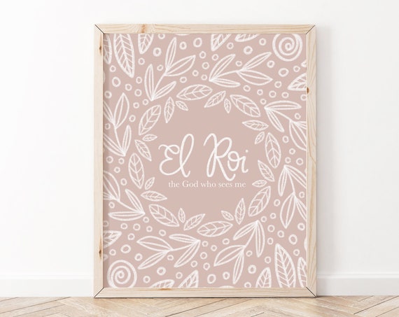 El Roi Bible Verse Art Print, Christian Scripture
