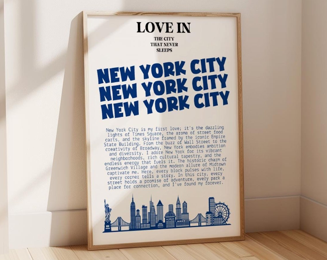 New York City Wall Art New York City Poster Y2k New York Wall Art Nyc Cityscape Print Downtown Girl Art Old Money Aesthetic Brooklyn