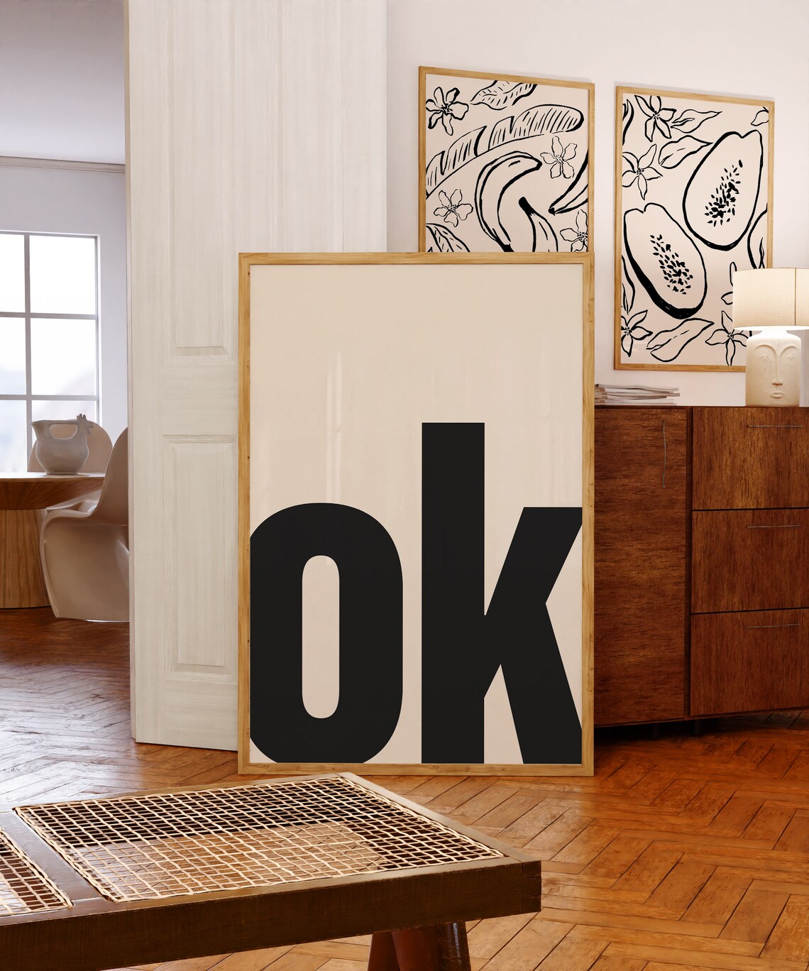 OK Typography Minimalist Poster, Modern Wall Art - Image 2