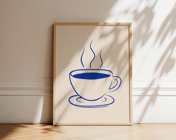 Coffee Cup Art Print Coffee Lover Poster Coffee Bar Decor Kitchen Wall Art Trendy Wall Decor Wall Art Instant