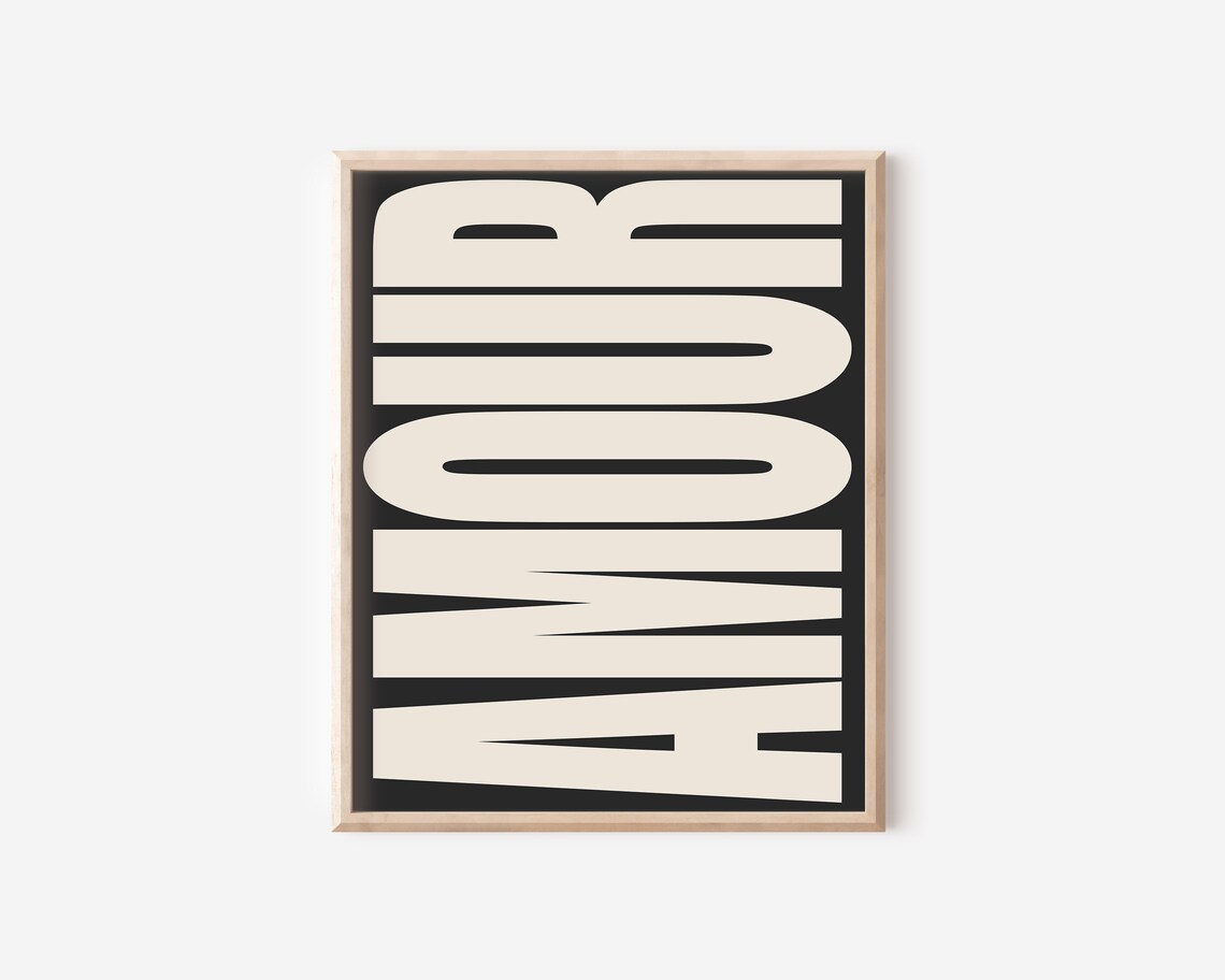 Retro Amour Typography Poster, French Love Art Print - Image 2