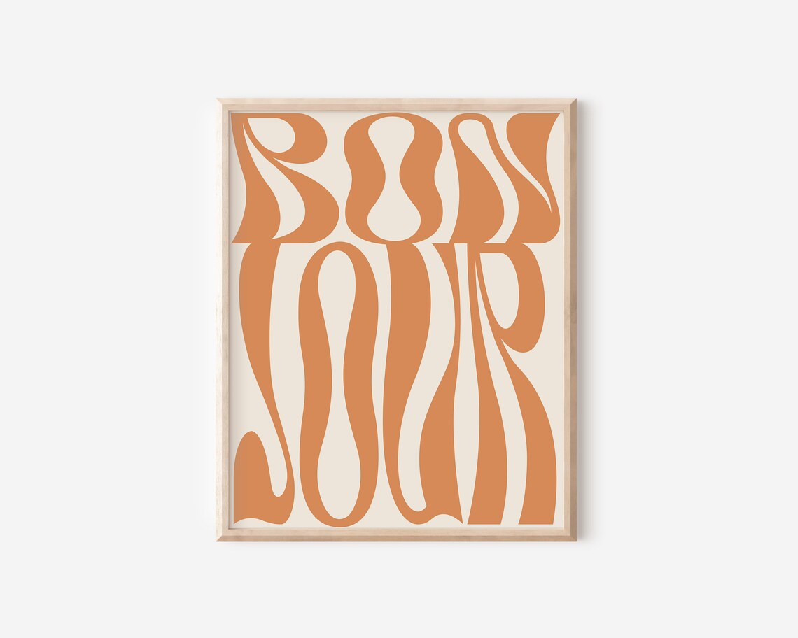 Groovy Bonjour Retro French Typography Art Print