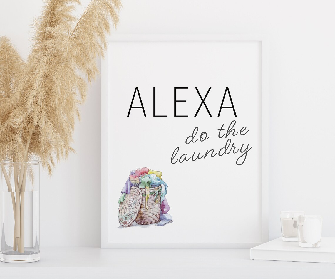 Alexa, Do The Laundry Watercolour Art Print